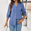 Camicia lunga elegante in tinta unita per primavera e estate, marca Valstrend, con maniche lunghe e stile raffinato.
