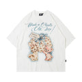 Maglietta a maniche corte Niche High Street Animal Cartoon Valstrend, stampa con animali colorati e dettagli vivaci.