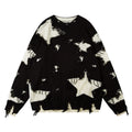 Maglione Valstrend con stella a cinque punte colorata, collo rotondo e stile Heavy Industry, immagine frontale.