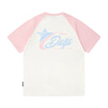 Color Contrast Patchwork Raglan Short Sleeve Men Clothing High Street