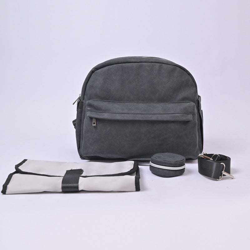 Zaino multifunzione Mummy Valstrend in pelle PU con grande capacità, scomparto asciutto e bagnato, ideale per viaggio e baby bag