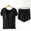 Solid Color Loose-fitting Large Size Strappy T-shirt Undershirt Set Outer Wear Chest Pad Yoga Exercise Suit