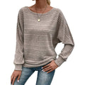 Maglione casual da donna Valstrend in colore unito, maniche lunghe, collo rotondo e dettaglio patchwork, stile comodo e alla moda
