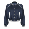 Completo da baseball in stile college americano Valstrend, con colletto alto e patchwork a contrasto di colori.