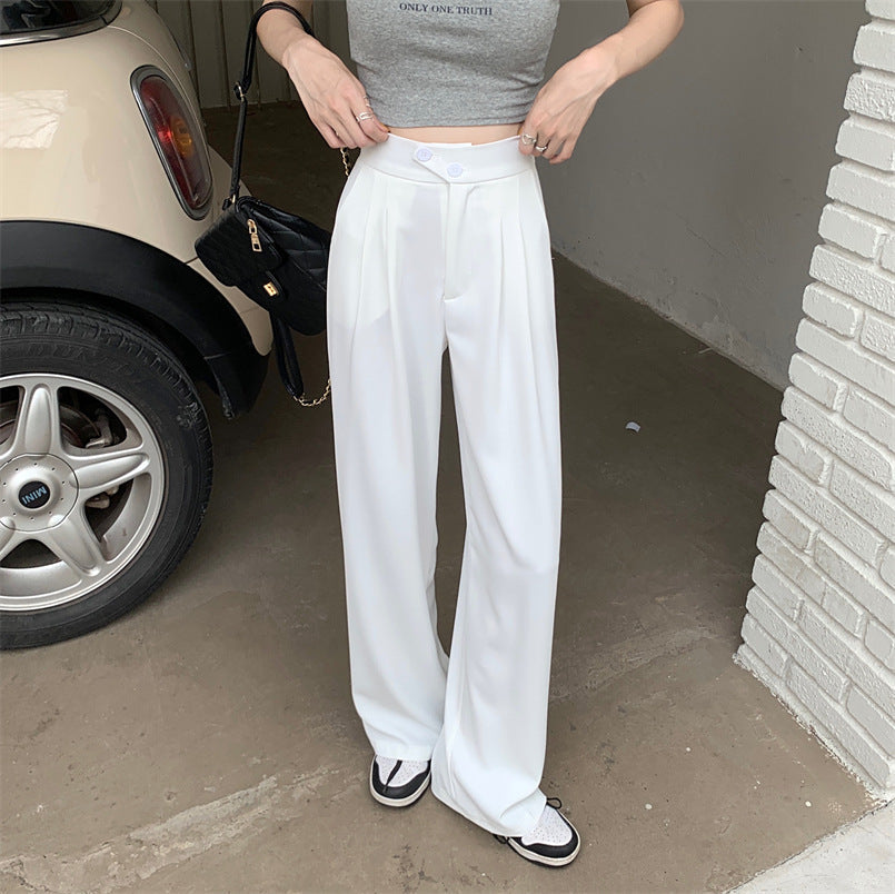 Pantaloni donna Valstrend moda, pantaloni larghi dritti con drappeggio, stile casual e comodo, tessuto morbido e di tendenza