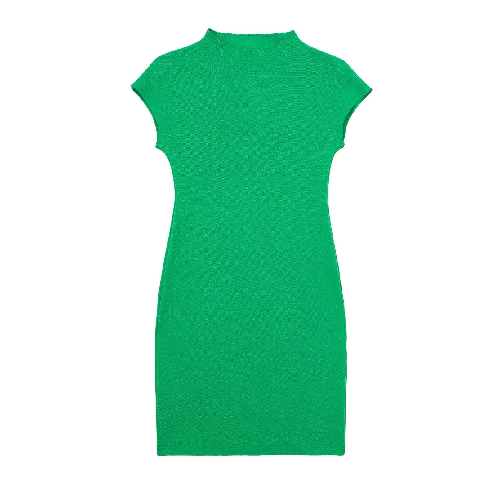 Vestito corto da donna Valstrend, maglia elasticizzata a tinta unita, vestibilità comoda e stile semplice.