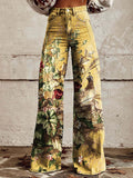 Pantaloni casual donna a stampa di taglia forte Valstrend shop, con disegno colorato e vestibilità comoda.