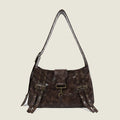 Valstrend shop borsa grande in stile punk con croce in metallo, cinturino decorativo e grande capacità, perfetta per look casual e alternativi