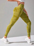 Pantaloni yoga camouflage da donna Valstrend, pantaloni sport outdoor con motivo mimetico e vestibilità comoda