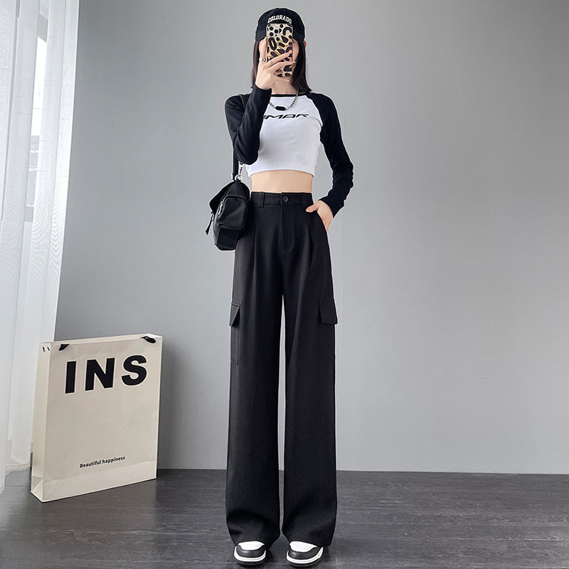 Pantaloni donna Valstrend a vita alta, a gamba dritta e wide leg, casual e comodi, in tessuto leggero e morbido.