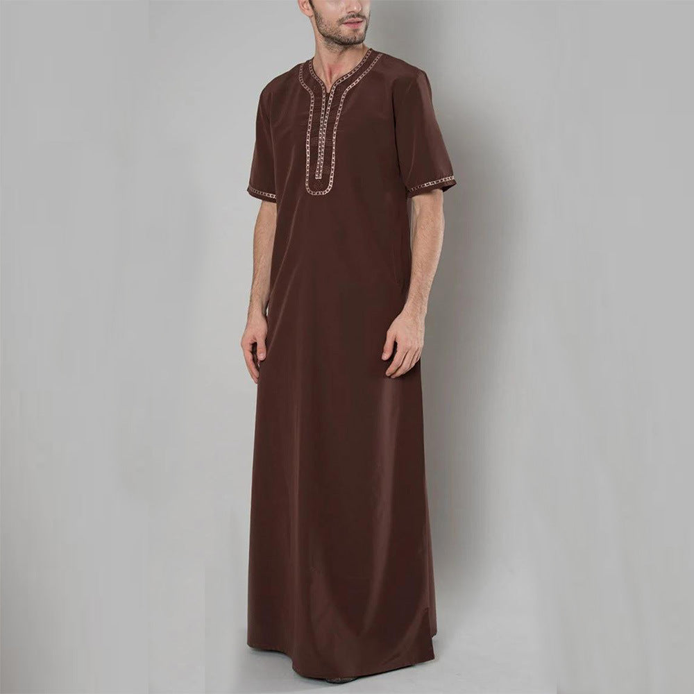 Abito musulmano casual da uomo Valstrend, vestito morbido e comodo in stile rilassato, ideale per occasioni informali.