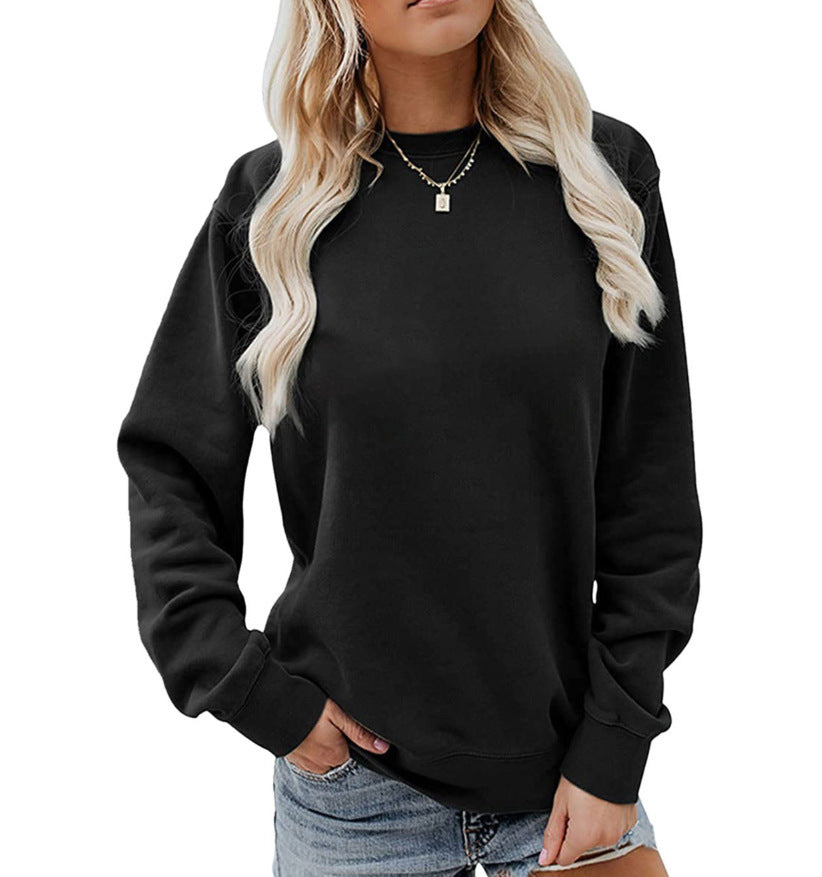Maglione casual a manica lunga in cotone da donna di Valstrend, stile semplice e comodo, visibile in primo piano.