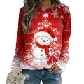 Christmas Women's Sweater 3D Digital Printing Cute Snowman