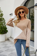 Round Neck Multicolor Women's Knitwear Loose