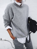 Maglione lungo da donna Valstrend in cashmere tinta unita, maglia lavorata a maglia, stile elegante e caldo.