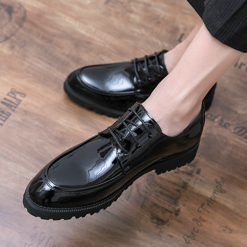 Scarpe eleganti da uomo Valstrend Spring British in pelle, stile business casual, con suola in gomma e design classico.