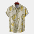 Camicia stampata da uomo Valstrend, vestibilità morbida e comoda, tessuto leggero con motivo grafico colorato.