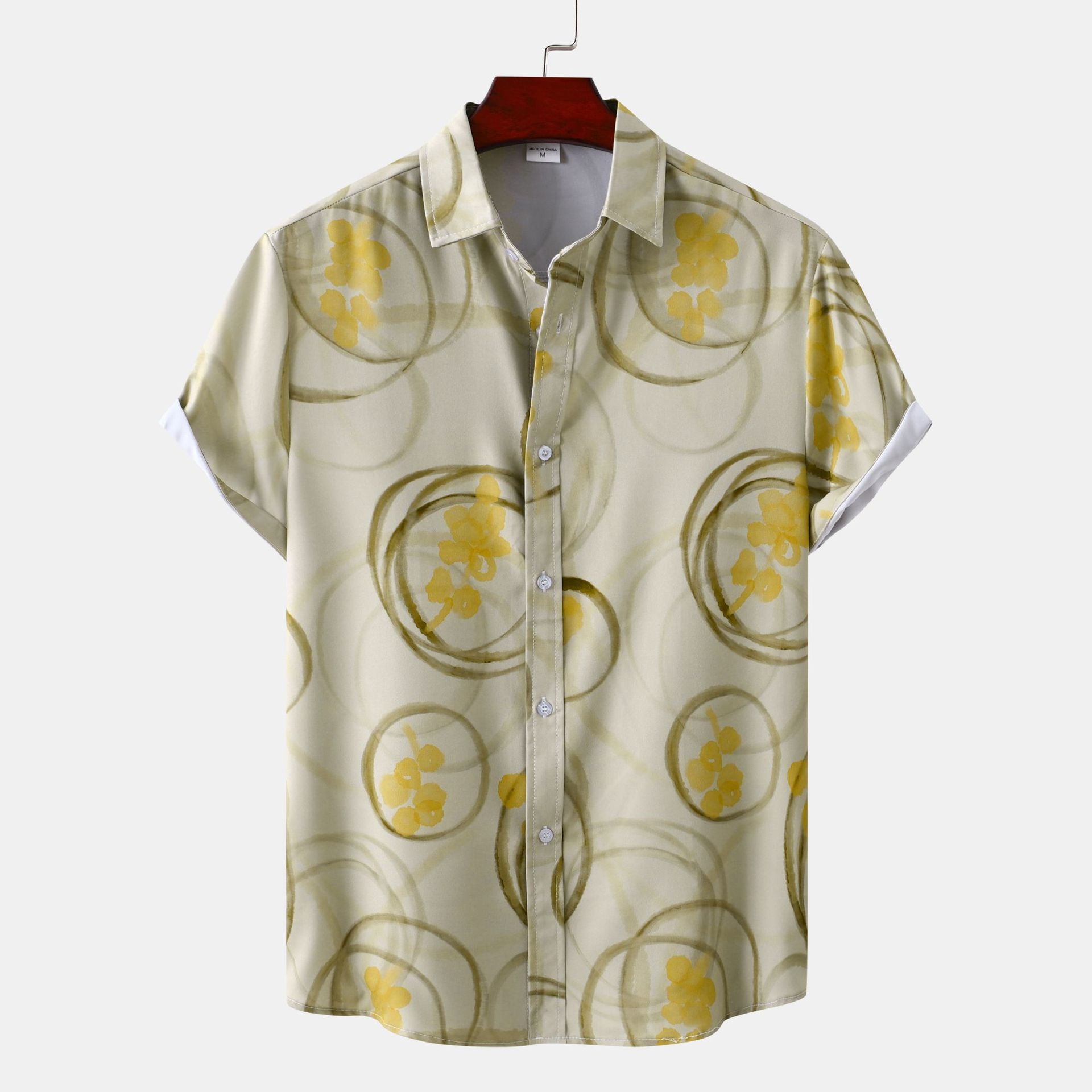 Camicia stampata da uomo Valstrend, vestibilità morbida e comoda, tessuto leggero con motivo grafico colorato.