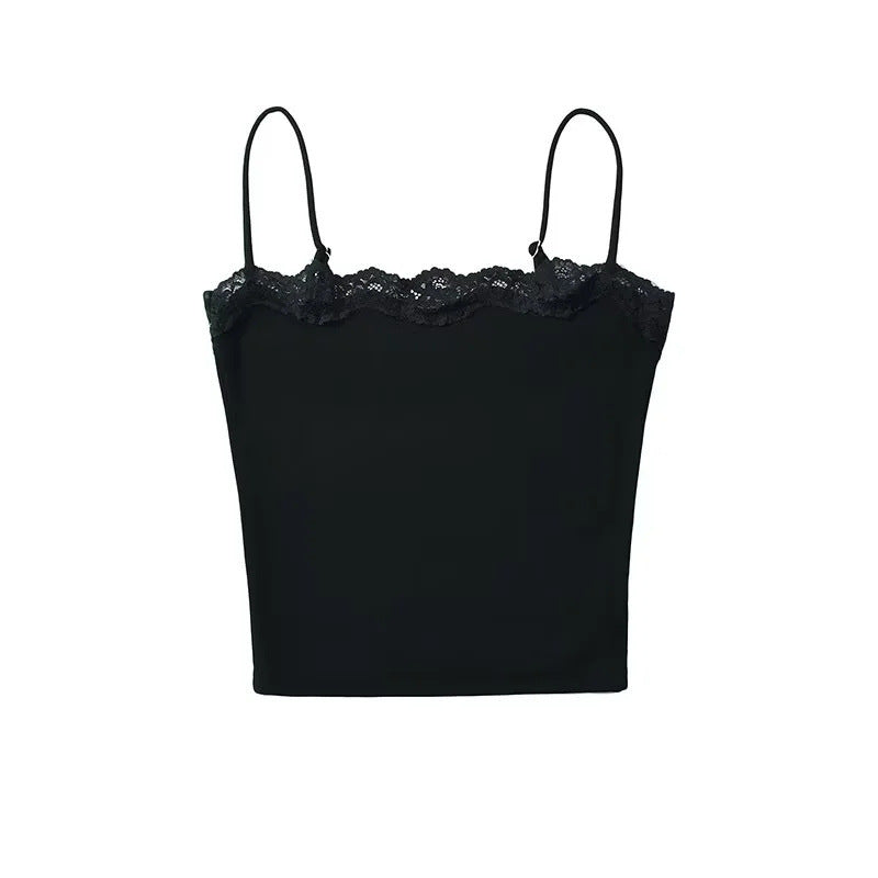 Sling femminile Valstrend con scollo in pizzo, spalline sottili e design elegante, ideale per look sofisticati.