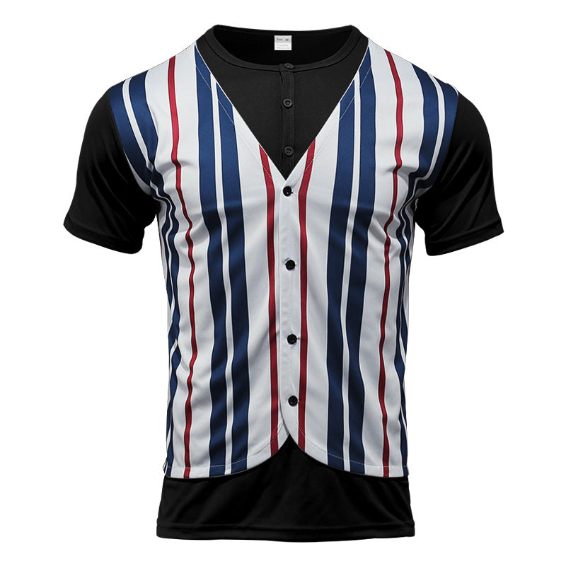 Camicia vintage a due pezzi patchwork Valstrend, design estivo casual con scollo a V e stile retrò, morbida e comoda da indossare