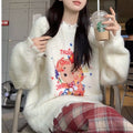 Soft Round Neck Sweater For Women Autumn And Winter New Lazy Wind Loose