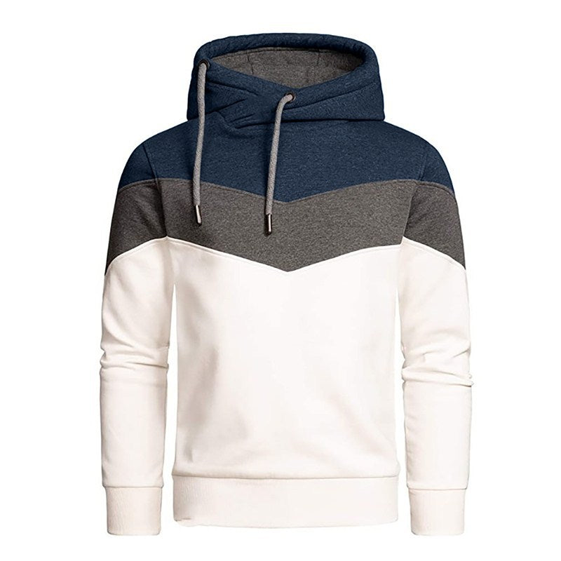 Maglione da uomo Valstrend shop con cappuccio, colore solido e cuciture visibili, morbido e comodo.