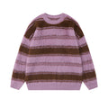 Maglione a righe con collo rotondo e interno in pile per uomo, stile americano, marca Valstrend Shop.