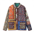 Cappotto imbottito in cotone con tasche a contrasto stampate, marchio Valstrend, stile caldo e casual.