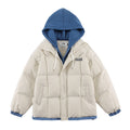 Giacca invernale spessa e morbida Valstrend, con patchwork a contrasto di colori, stile casual e comodo in cotone imbottito