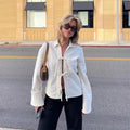 Cardigan donna con lacci Valstrend, giacca singola in maglia morbida e comoda, stile casual e femminile.