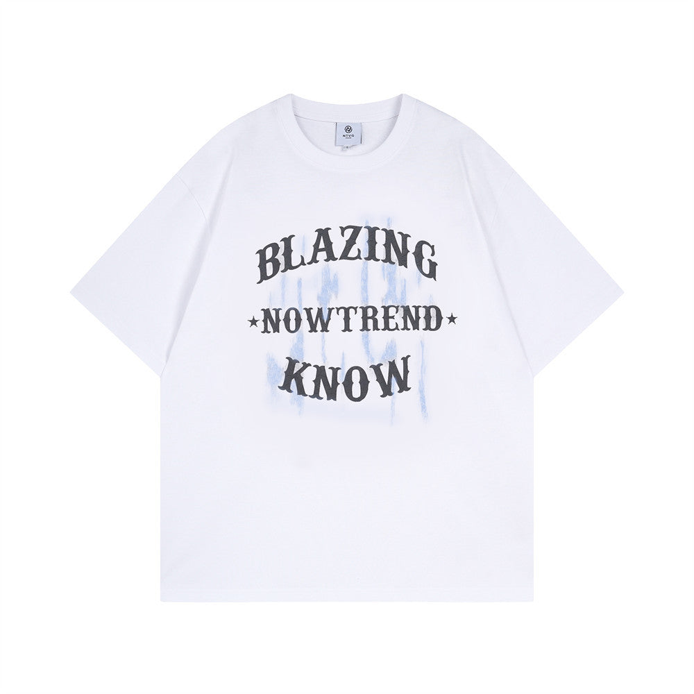 Foam Letter Print Casual Short Sleeve