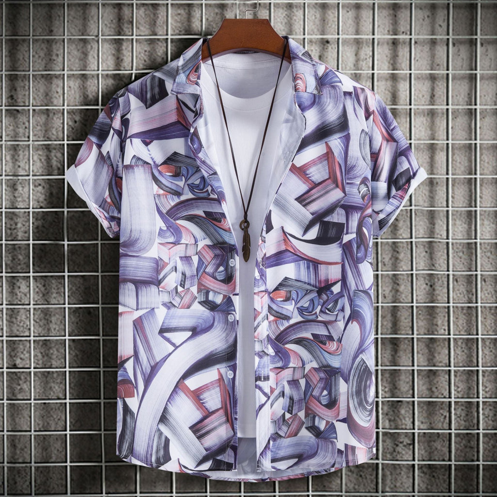 Maglietta uomo Valstrend, a maniche corte slim-fit con stampa colorata, tessuto leggero e stile moderno.
