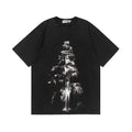 T-shirt con stampa a cascata d'acqua Valstrend, maniche corte, tessuto leggero e design fluido, ideale per stile casual.