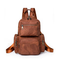 Zaino da donna in pelle PU Valstrend, stile retrò per viaggio, con tasche e manici in vista, look elegante e pratico