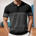 Maglione casual da uomo a righe Valstrend, senza pilling, in morbido tessuto, mostra il design a strisce sul davanti.
