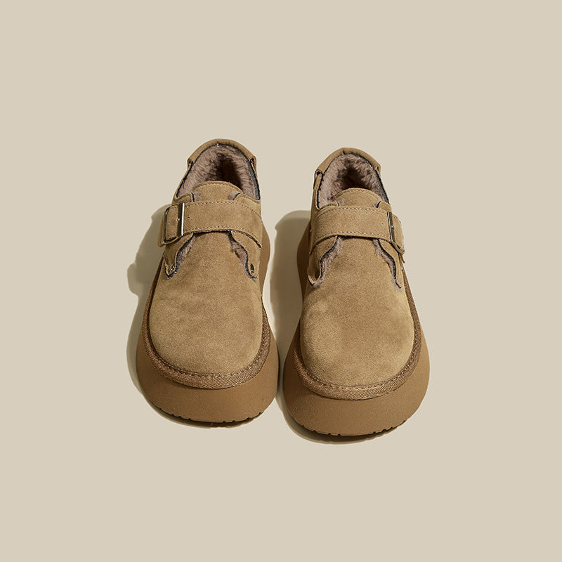 Scarpe da donna con suola spessa in cotone imbottito e velluto retrò di Valstrend, stile elegante e vintage.