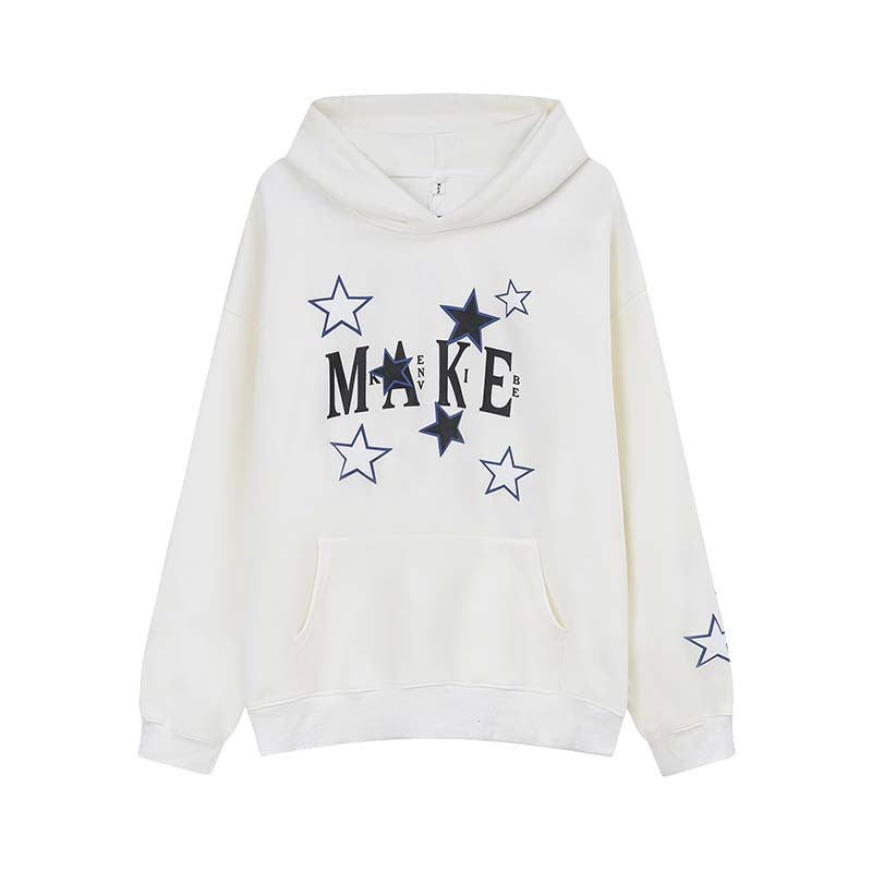 Felpa con cappuccio Valstrend con lettere tridimensionali in schiuma, stile casual e moderno, in tessuto morbido e confortevole