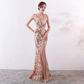 Abito lungo da sera con paillettes in taglia grande, vestito da banchetto elegante di Valstrend, con dettagli scintillanti e stile raffinato