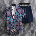 Camicia da uomo Valstrend in tessuto leggero e micro-elastico con motivo floreale, adatta per abbigliamento estivo e casual.
