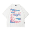 Fuzzy Letter Print Short-sleeve Loose Top
