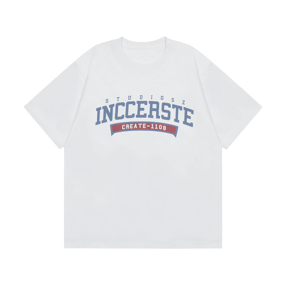 Letter Print Short-sleeve Men's