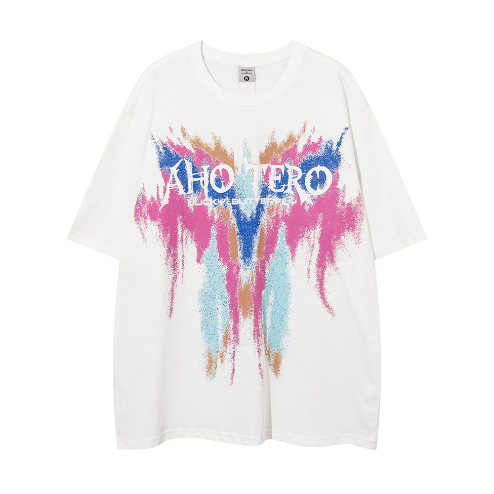 Creative Butterfly Spray Paint Splash-ink Abstract T-shirt