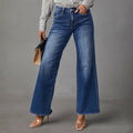 Pantaloni skinny donna Valstrend in denim blu scuro lavato, alta elasticità, taglio dritto, stile casual e moderno