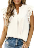 Camicia senza maniche Valstrend donna con design a V e motivo a onde, tessuto leggero e stile elegante.