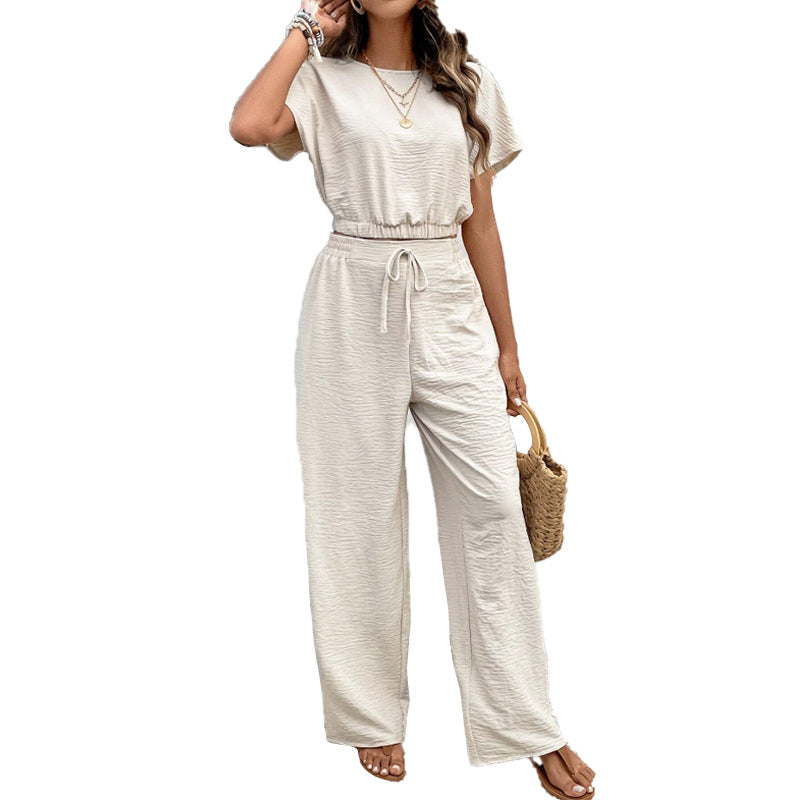 Completo di pantaloni baggy dritti e top, set coordinato Valstrend shop, stile casual e moderno, in tessuto morbido e comodo