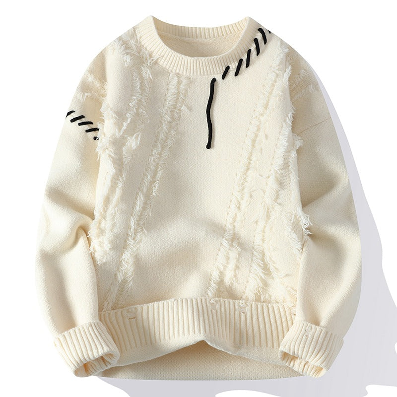 Maglione casual con collo a giro, marca Valstrend shop, in morbido tessuto, vista frontale su sfondo neutro