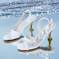 Sandali Valstrend con tacco a spillo, cinturino con fibbia in strass e apertura a peep-toe, taglia grande, scarpe eleganti e alla moda