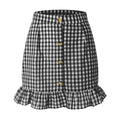 Gonna a vita alta donna Valstrend con gonna a quadri a forma di foglia di loto, stile elegante e alla moda
