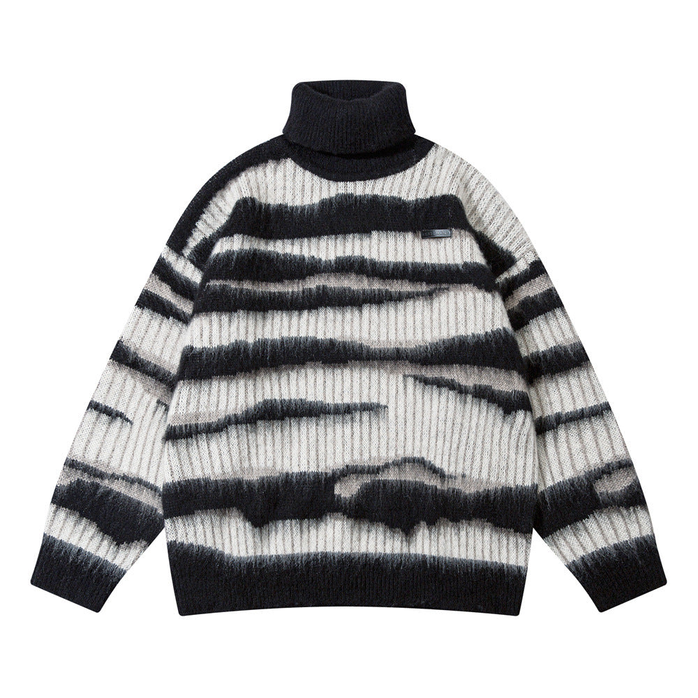 Maglione casual in mohair a maniche lunghe con collo in pile, marca Valstrend, tessuto morbido e caldo, visibile dettaglio del pullover