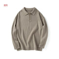 Maglione retrò stile giapponese con colletto polo ampio, marca Valstrend, design casual e versatile, in tessuto morbido.
